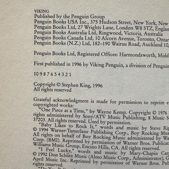 Stephen King "Desperation" Hardcover First Edition 1996 Viking Horror Novel - Picture 7 of 7